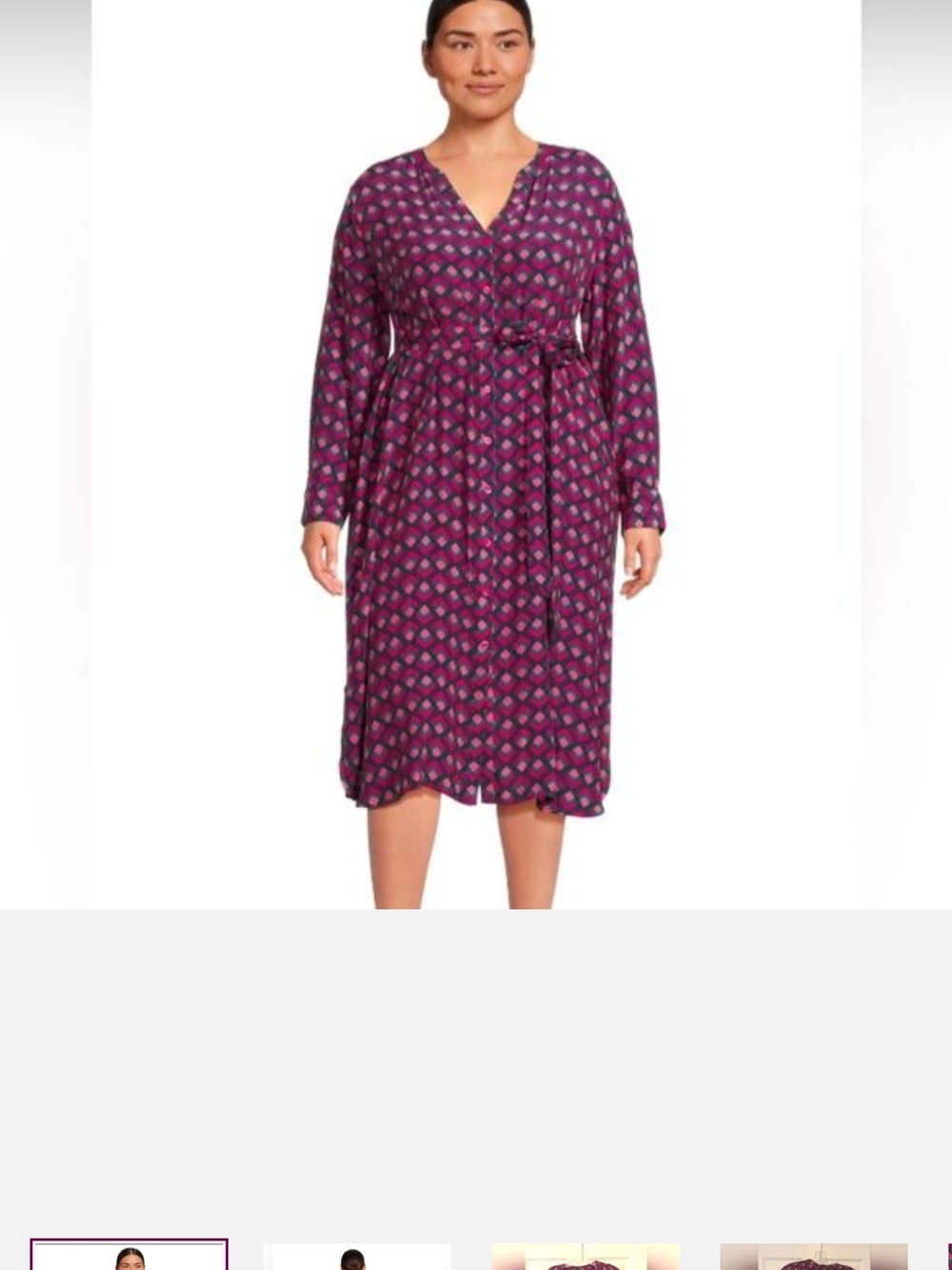 Terra & Sky Purple Printed Midi Dress